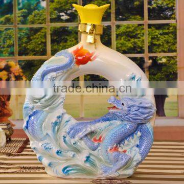2016 hot sales dragon Ceramic Wine bottle
