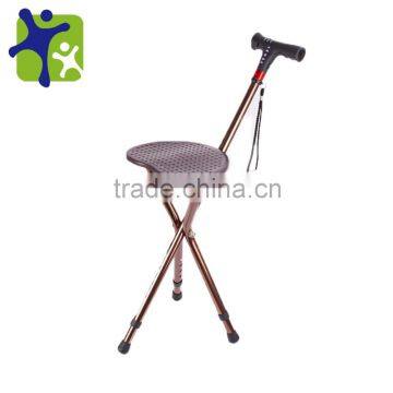 Aluminum folding cane stool, LED lighting with radio height adjustable crutch stool