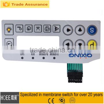 New Emboss type button Waterproof membrane switch with LED light