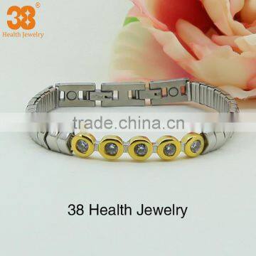 Unique Magnetic Jewelry With Zircon Silver Germanium Bracelet photo-6