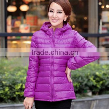 ladies latest short coat designs for women, american windproof high quality baja zip up goose down jacket hoodie manufacturers