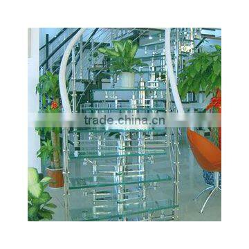 Laminated safety glass stairs for modern houses