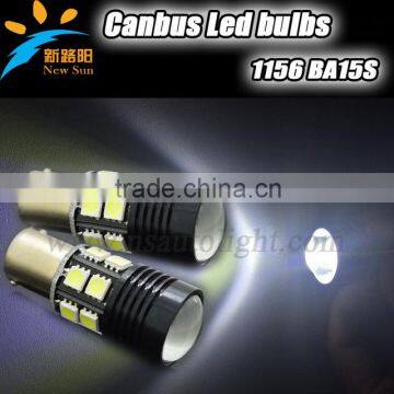 Error free canbus Projector White 12 LED 5050 Backup Reverse Light Bulb BA15S 1156 P21W S25 Auto Car parking Lamps with lens