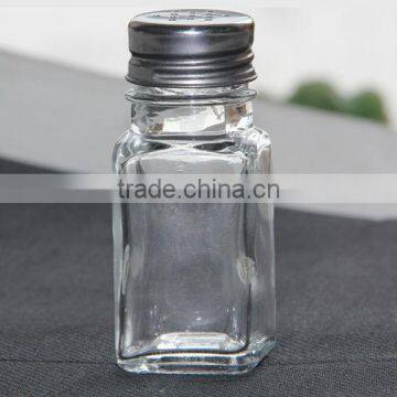 round glass spice jars with plastic shaker