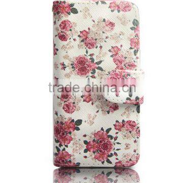 Card Slot For Galaxy s7 Flip Stand Wallet Case Cover Floral Leather Printed photo-2