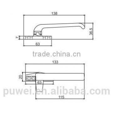 Aluminum Accessory Aluminum Windows Handle Window and Door Single Point Handles photo-2