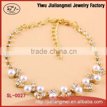 Wholesale New Fashion Charm Rhinestone Crystal Faux Pearl Bracelet