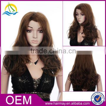 High quality dark brown lacefront wig european hair wig long synthetic wig