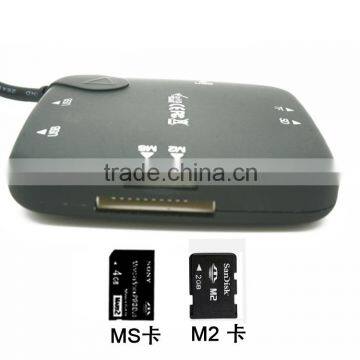 USB 2.0 Flash Card Reader/USB Hub Combo build-in 60cm cable plug&play without any drive