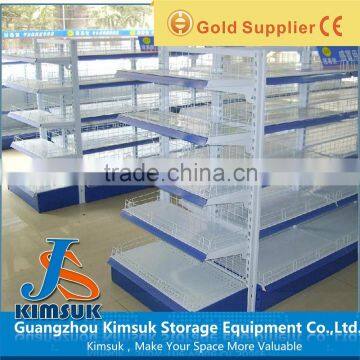 Supermarket Fruits And Vegetable Shelf With Iron Back Board