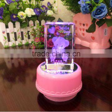2016 Hot Sale Engraved House Model Crystal Cube With Bare photo-2