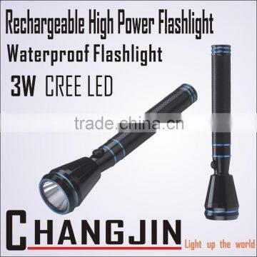 BEST Power Aluminum LED Rechargeable Flashlight with 3*AAA Battery