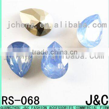 10*14mm jelly lake blue color drop shape sew on resin stones