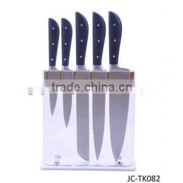 The wholesale china japanese kitchen knives with a transparent block