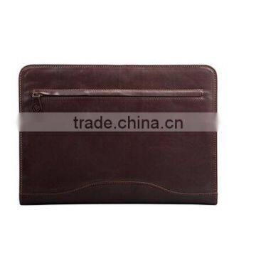 Boshiho Dark Brown Crazy Horse Cowhide Leather Portfolio Folder photo-2