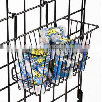 12 x 6 Wire Rectangular Basket for Gridwall or Slatwall - Black