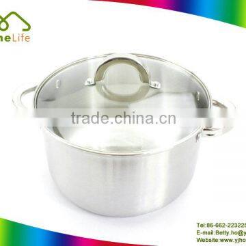 High quality stainless steel non-stick cookware pot for cooking saucepan with glass lid