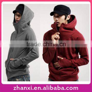 Plain Zipper Sport Sweatshirt with Hood Long Sleeve Casual Wholesale Blank Hoodies Men