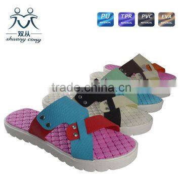 China Shoe Factory Hot Sale Casual Cross Belt Slipper for Lady Women