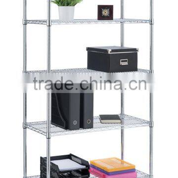 5 Tier Chrome Mobile Shelf Unit Metal Rack Metal Cabinet Wheels