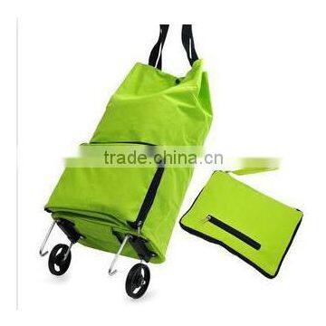 Hot sell Fashion polyester foldable trolley shopping bag