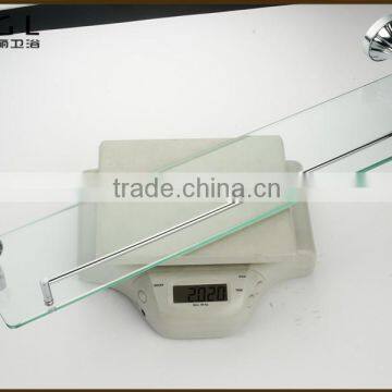 11137 Hot Sale Zinc Alloy Chrome Bathroom Accessories Glass Shelf photo-6