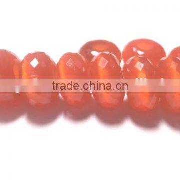 AAA Chinese Orange Cats Eye Stylist Roundel Big Hole Beads photo-2