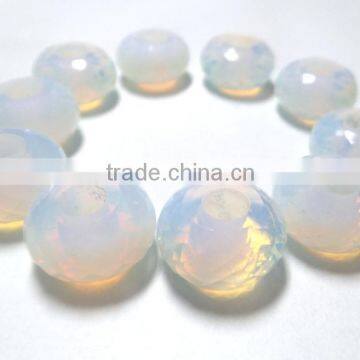AAA Chinese Fire Opal Fancy Stylist Rondelle Big Hole Beads photo-3