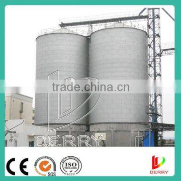 hopper and flat bottom assembly steel storage silo for grain