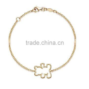 Lead free kid jewelry gold bracelet designs women bear bracelet