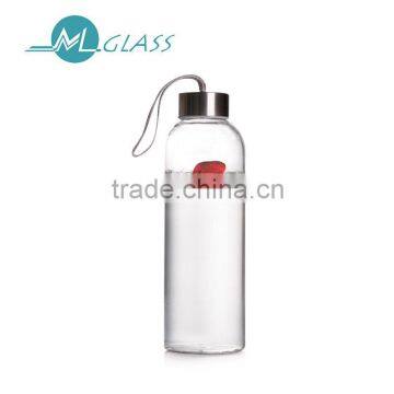 800ml single wall borsilicate water glass drinking bottles with lids N6483