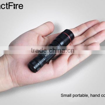 Mini Strong Brightness Waterproof Dimmable 3 Modes Retractable Flashlight Black