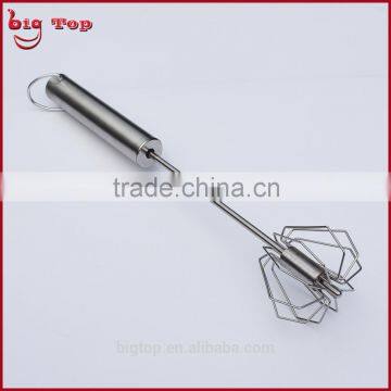 BT0159 14" Whisk With 430 Stainless Steel Handle 14" Stainless Steel Rotary Egg Beater 14" Rotating Egg Beater With Hook photo-4