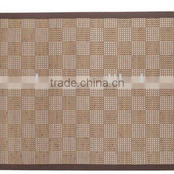 mutli line check brown bamboo big size carpet