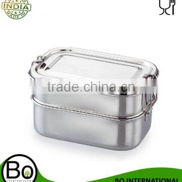 Stainless Steel Rectangular Double Lunch Box