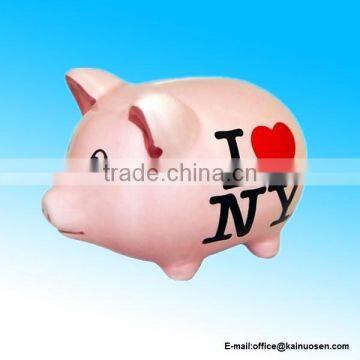 I Love NY Small Pink Ceramic Piggy Bank