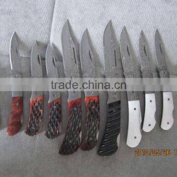 Brass Bolster Damascus Steel Folding Pocket Knife photo-4