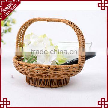 New design gift packing basket flower girl basket wholesale PE wicker handicraft basket