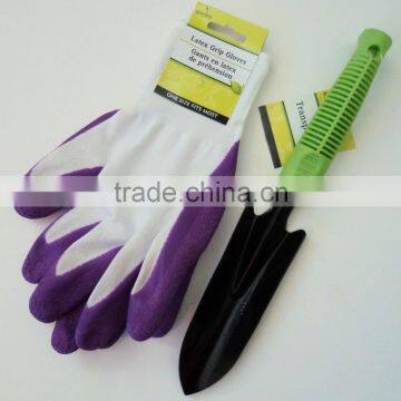 Pretty Gardening Gloves Set Green Metal Trowel Transplanter Weeding Tool