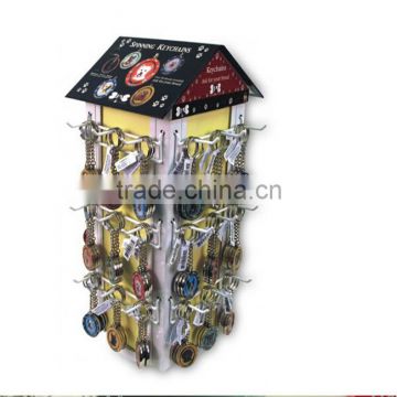 Customized 4-Side Rotating Metal Keychain Hook Table Display Stand