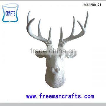 small horn pure white deer head