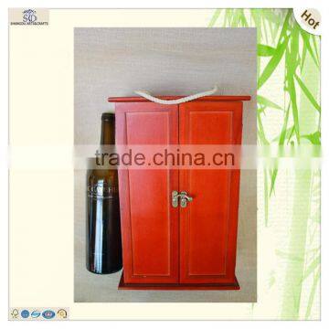 popular red colored door cabinet shaped wine box