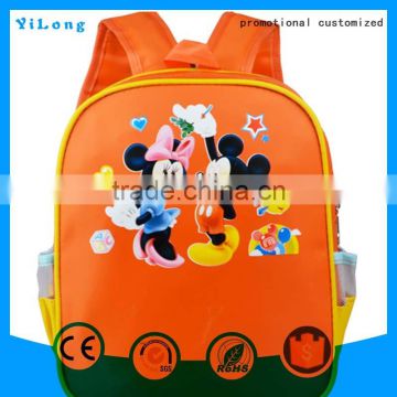 2016 New styles kids cartoon backpack custom made logo printed children school bags for kids