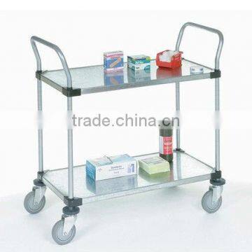 Two Shelf Galvanized Steel Utility Cart