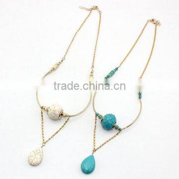 Fashion Turquoise Bar Necklace Gemstone Necklace photo-5