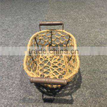 2016 Linyi Graceful Weaved Oval Hemp Rope Bread Basket for Wholesale photo-2