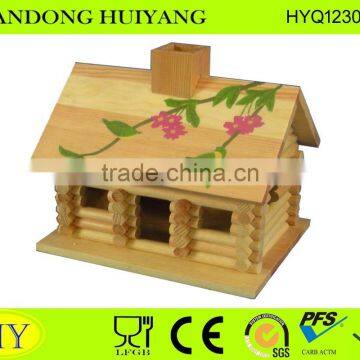 Eco-friendly handpainted wooden bird house wholesale,cheap bird houses, outdoor