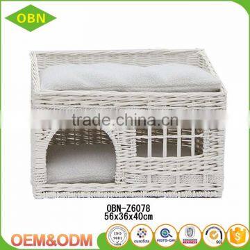 China Hot Sale Exquisite Modern Design Indoor Woven Wicker Pet Cat and Dog House Basket photo-3
