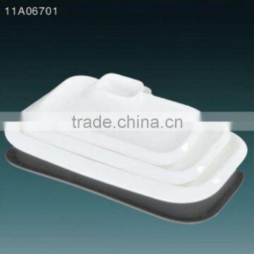 2014 Hot Sale White Ceramic Retangle Dinner Plate