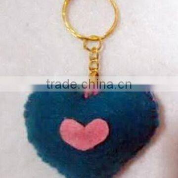 New Hot Sales Stuffed Heart Shape Design Key Rings Products Promotional Gift Craft Fabric Felt Love Keychain Made in China photo-1
